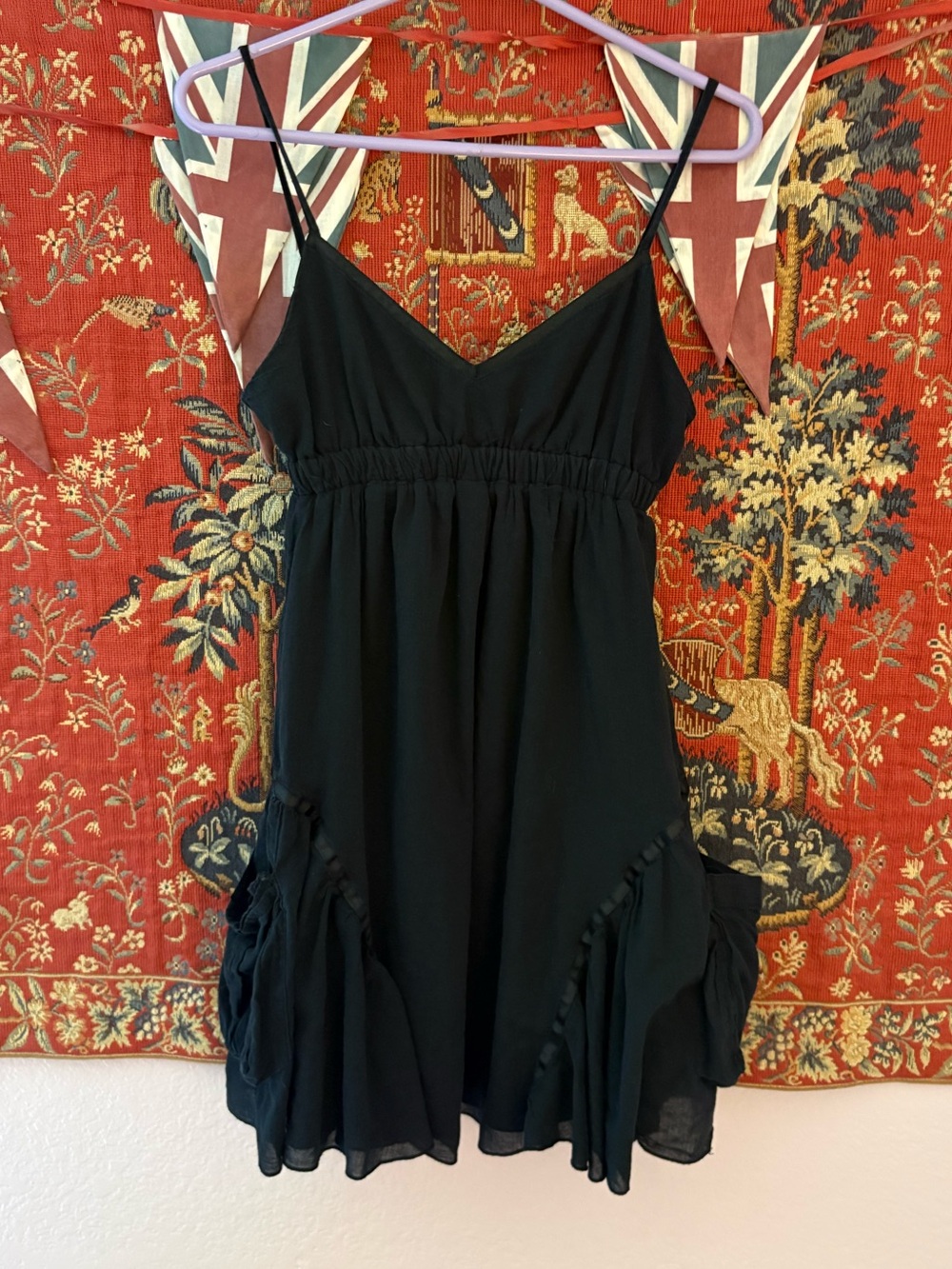 Black Spaghetti Strap Slip Dress - Women's Intimates Babydoll Pockets